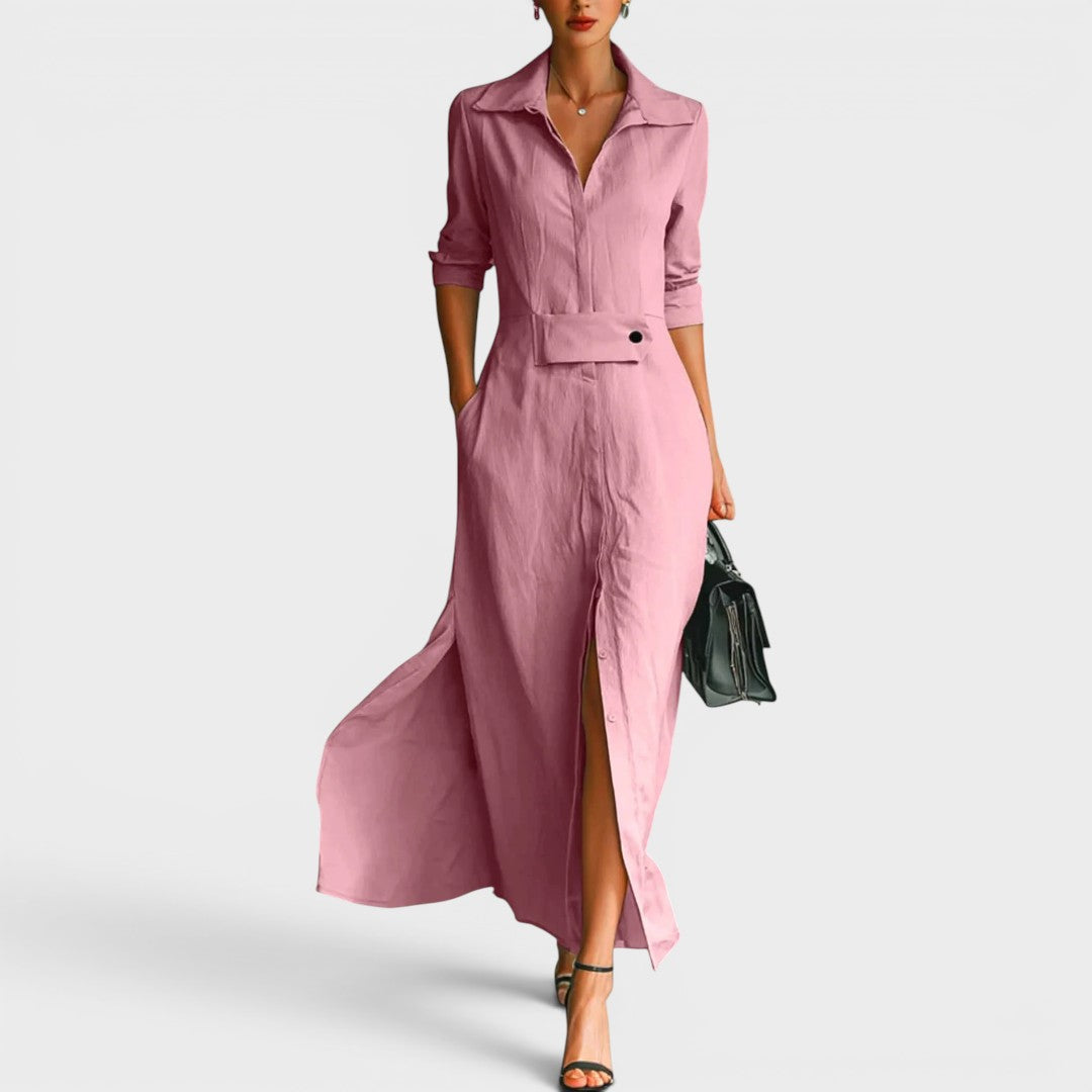 Seraphina | Elegant Flowing Shirt Maxi Dress