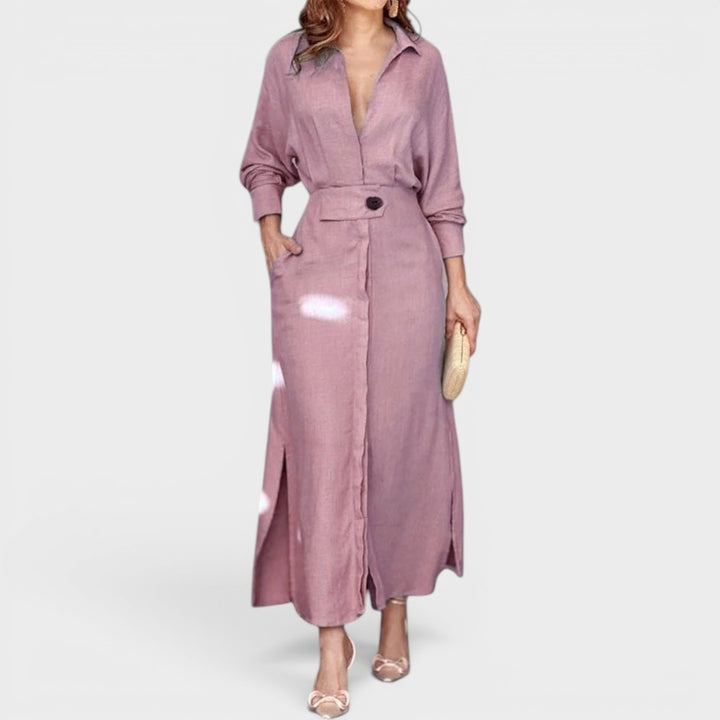 Seraphina | Elegant Flowing Shirt Maxi Dress