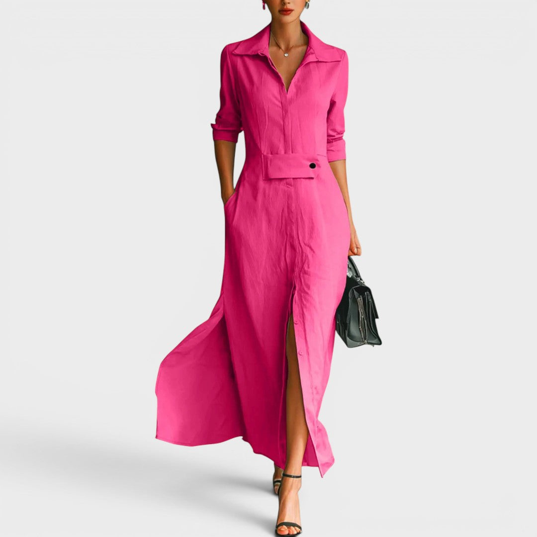 Seraphina | Elegant Flowing Shirt Maxi Dress