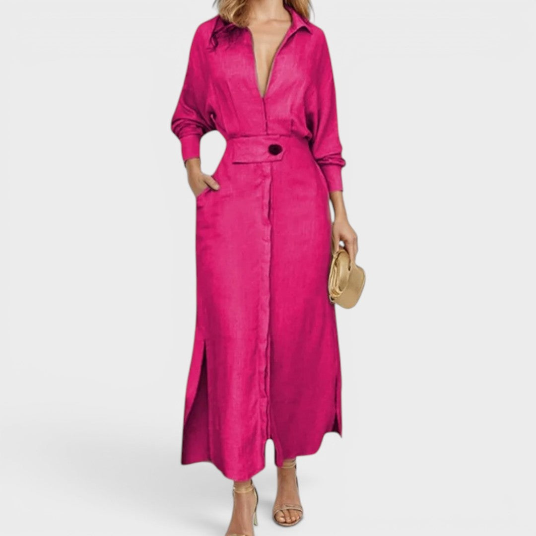 Seraphina | Elegant Flowing Shirt Maxi Dress