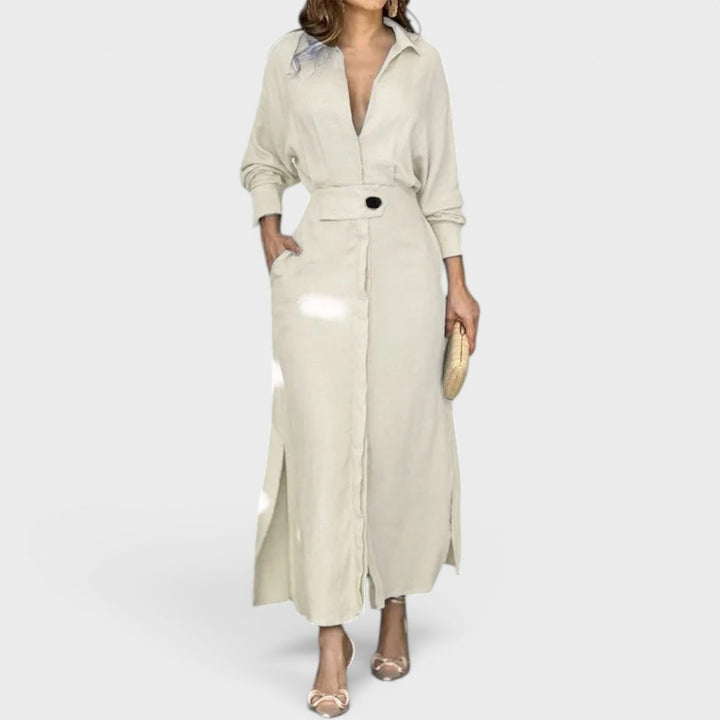 Seraphina | Elegant Flowing Shirt Maxi Dress