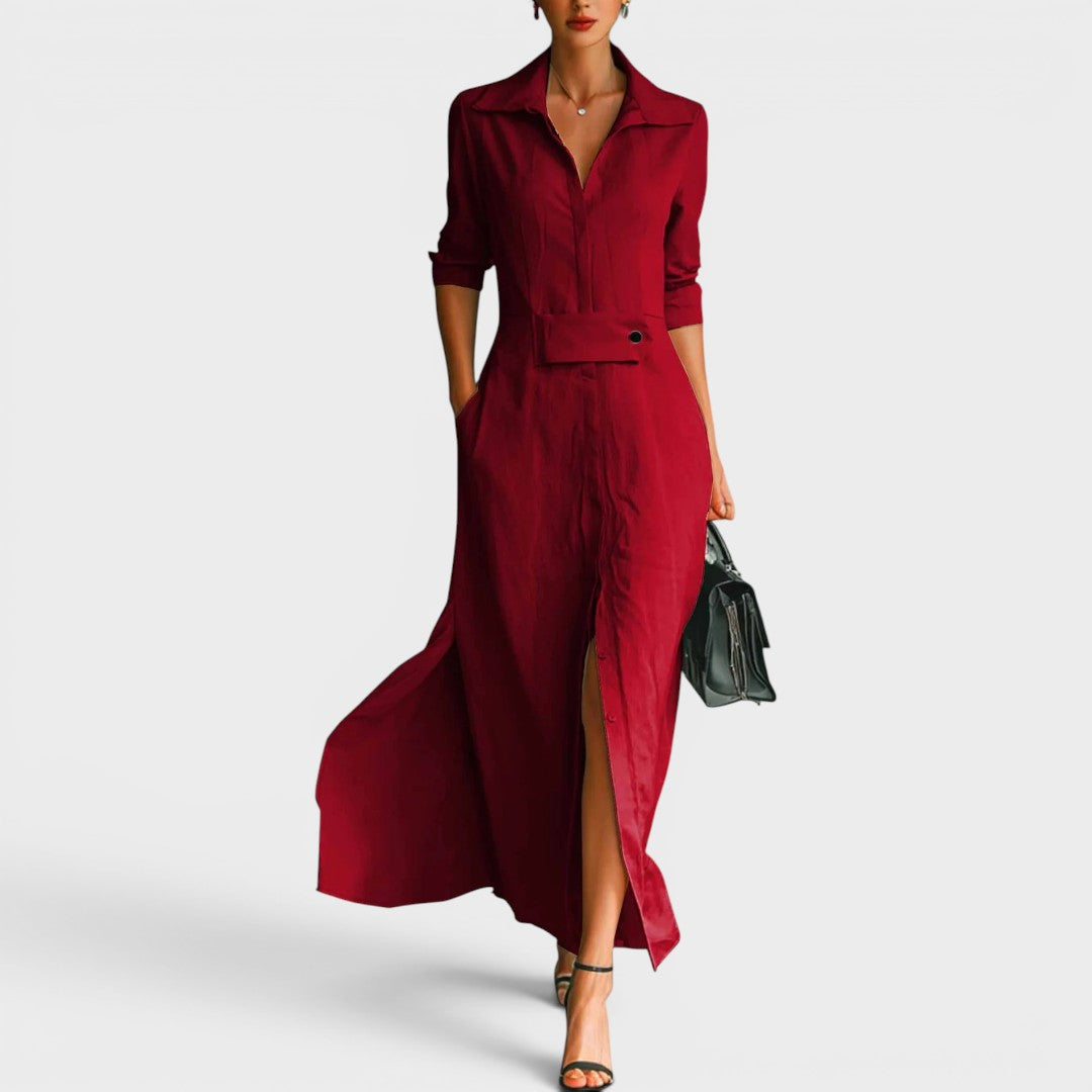 Seraphina | Elegant Flowing Shirt Maxi Dress