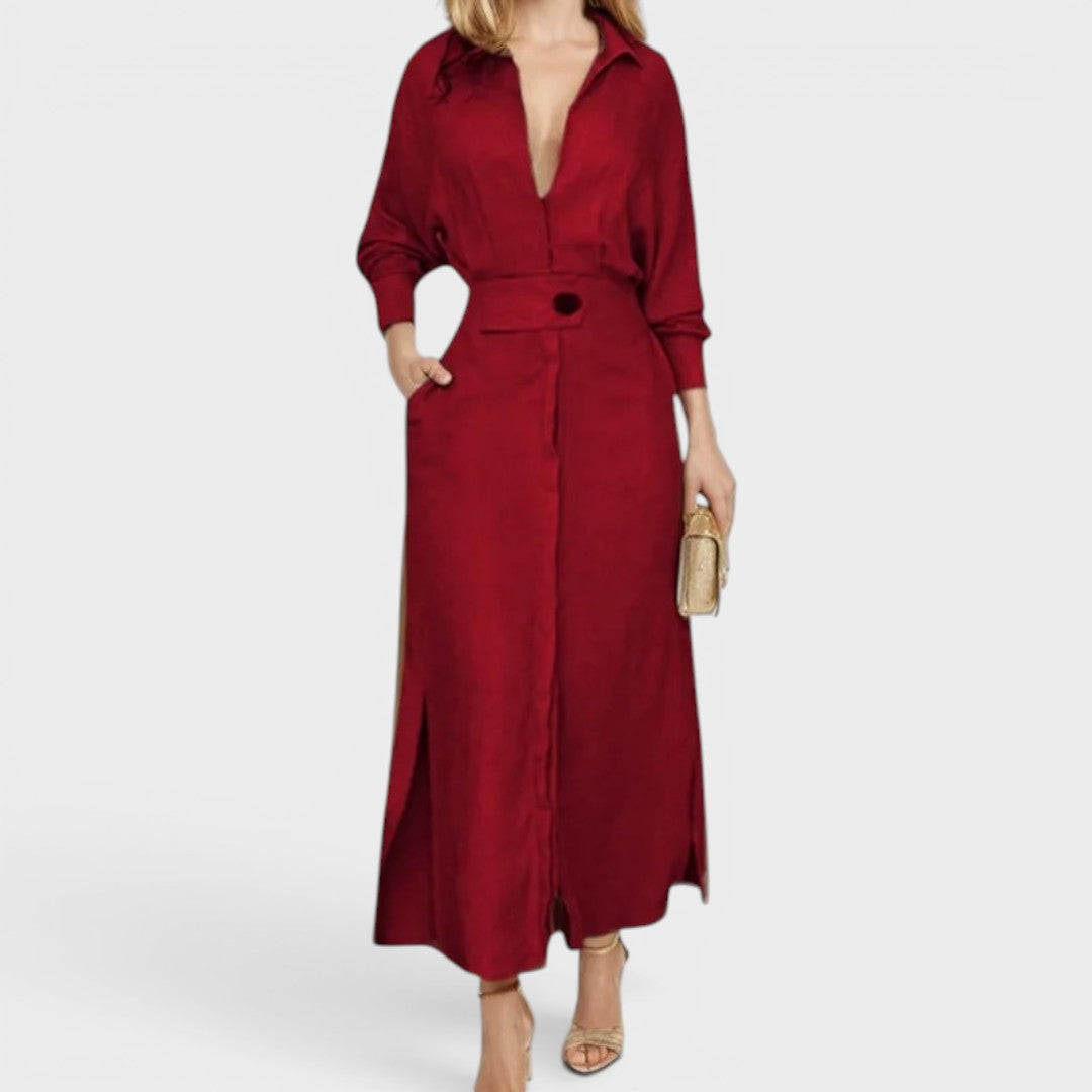 Seraphina | Elegant Flowing Shirt Maxi Dress