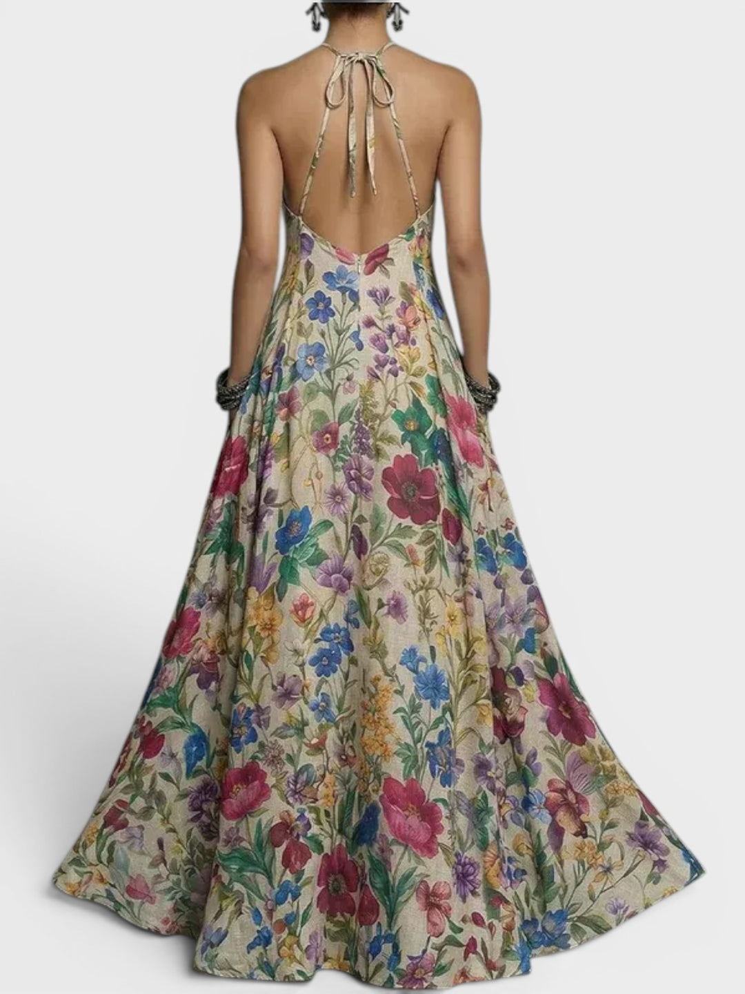 Belle | Floral Halter Maxi Dress