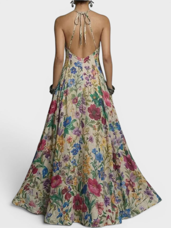 Belle | Floral Halter Maxi Dress