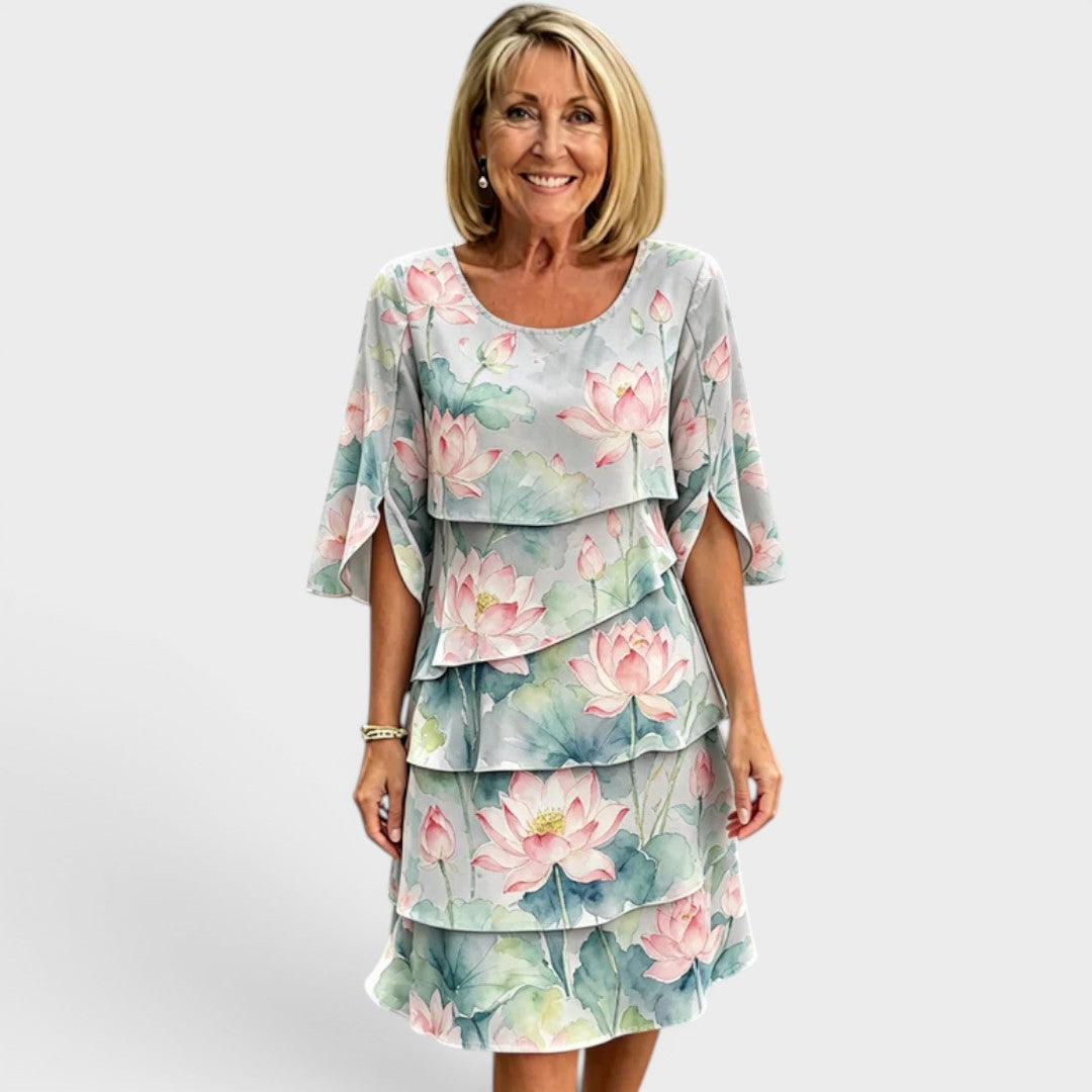 Grace | Layered Floral Midi Dress