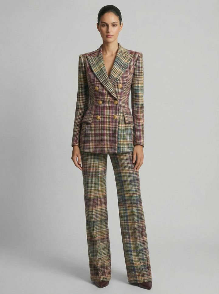 Olivia | Elegant Plaid Tailored Set