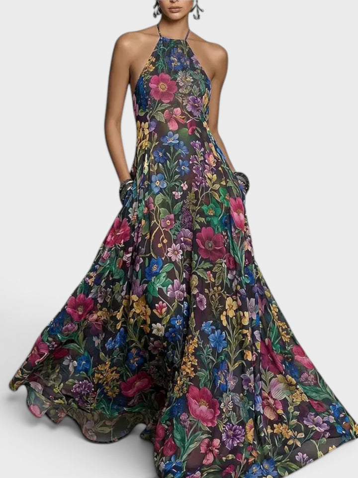 Belle | Floral Halter Maxi Dress