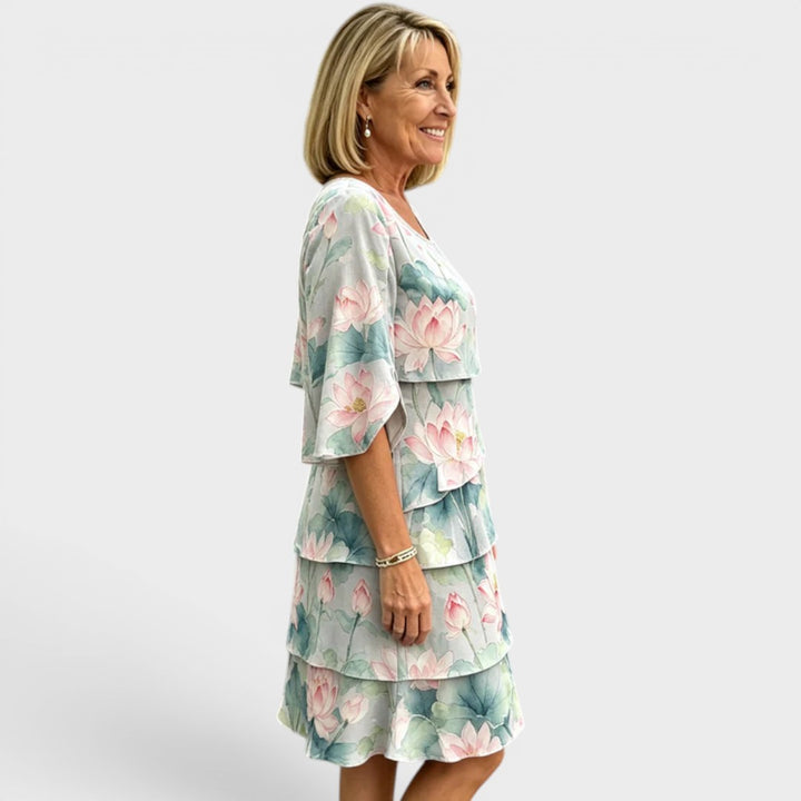 Grace | Layered Floral Midi Dress