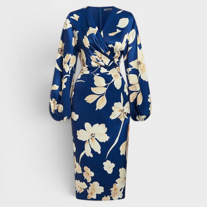 Sapphire Rose | Floral Wrap Midi Dress