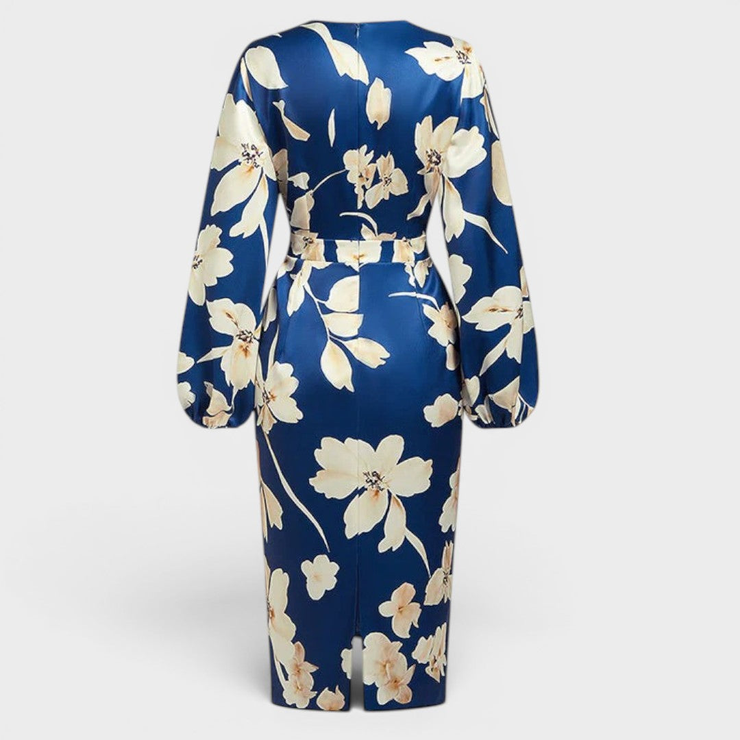 Sapphire Rose | Floral Wrap Midi Dress