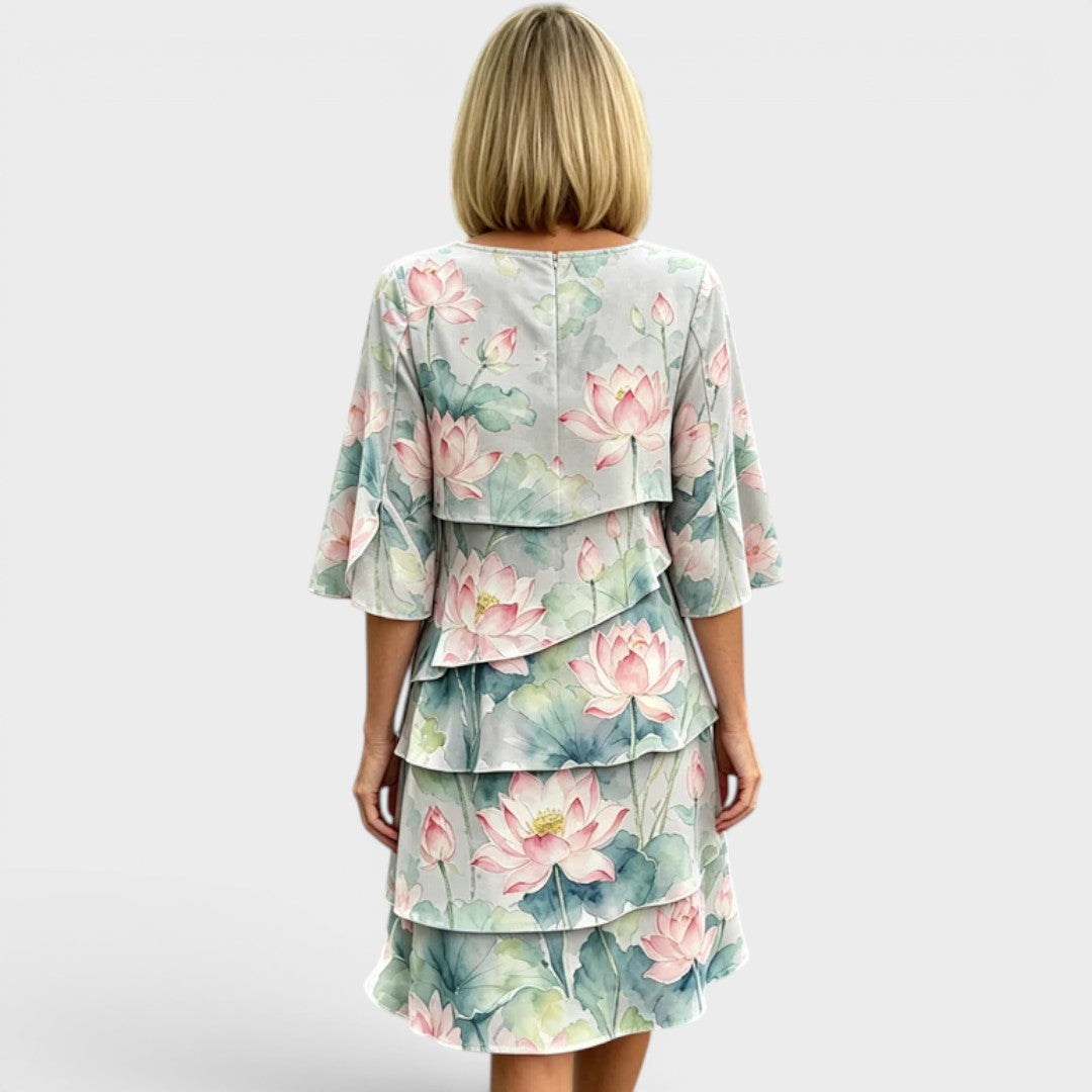 Grace | Layered Floral Midi Dress