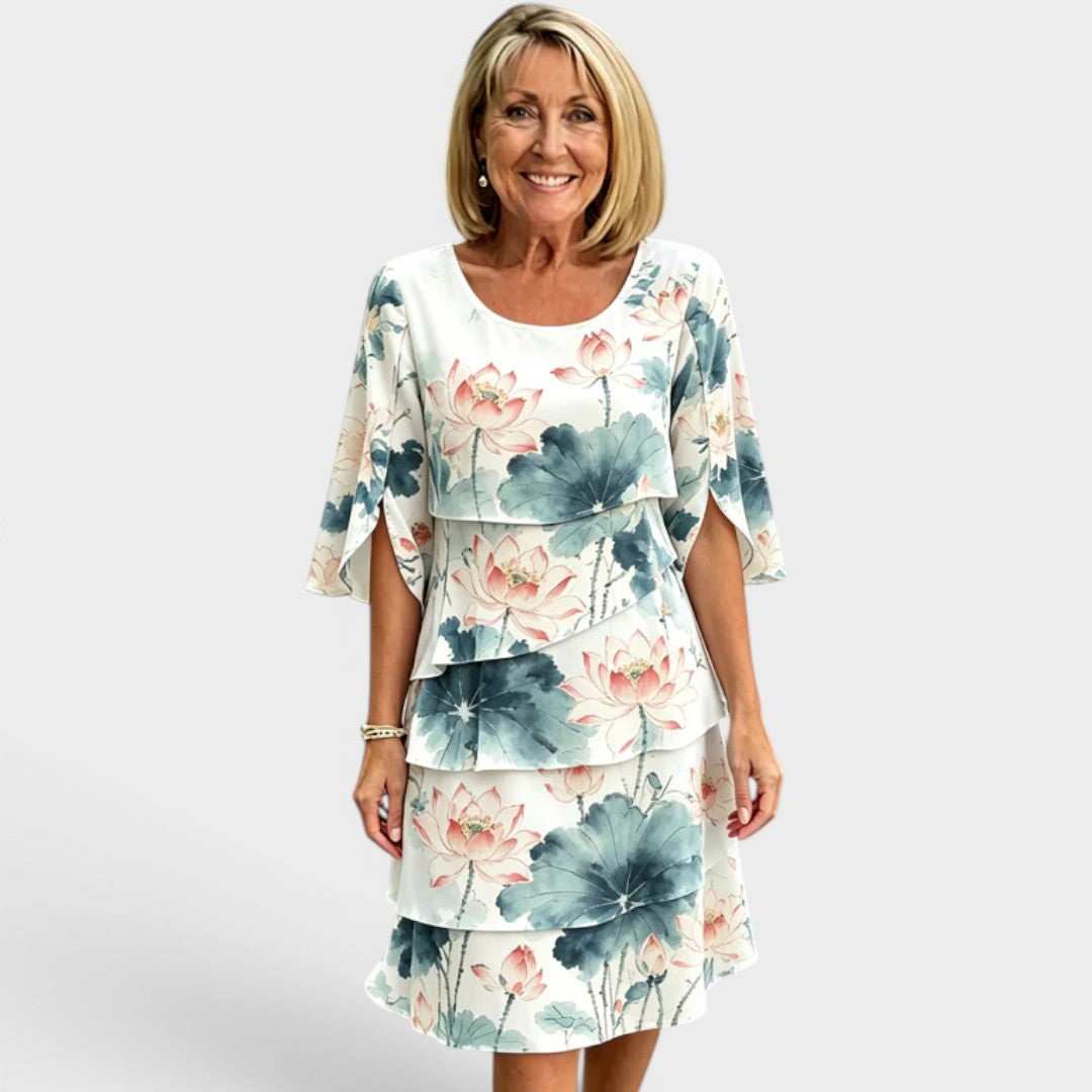 Grace | Layered Floral Midi Dress