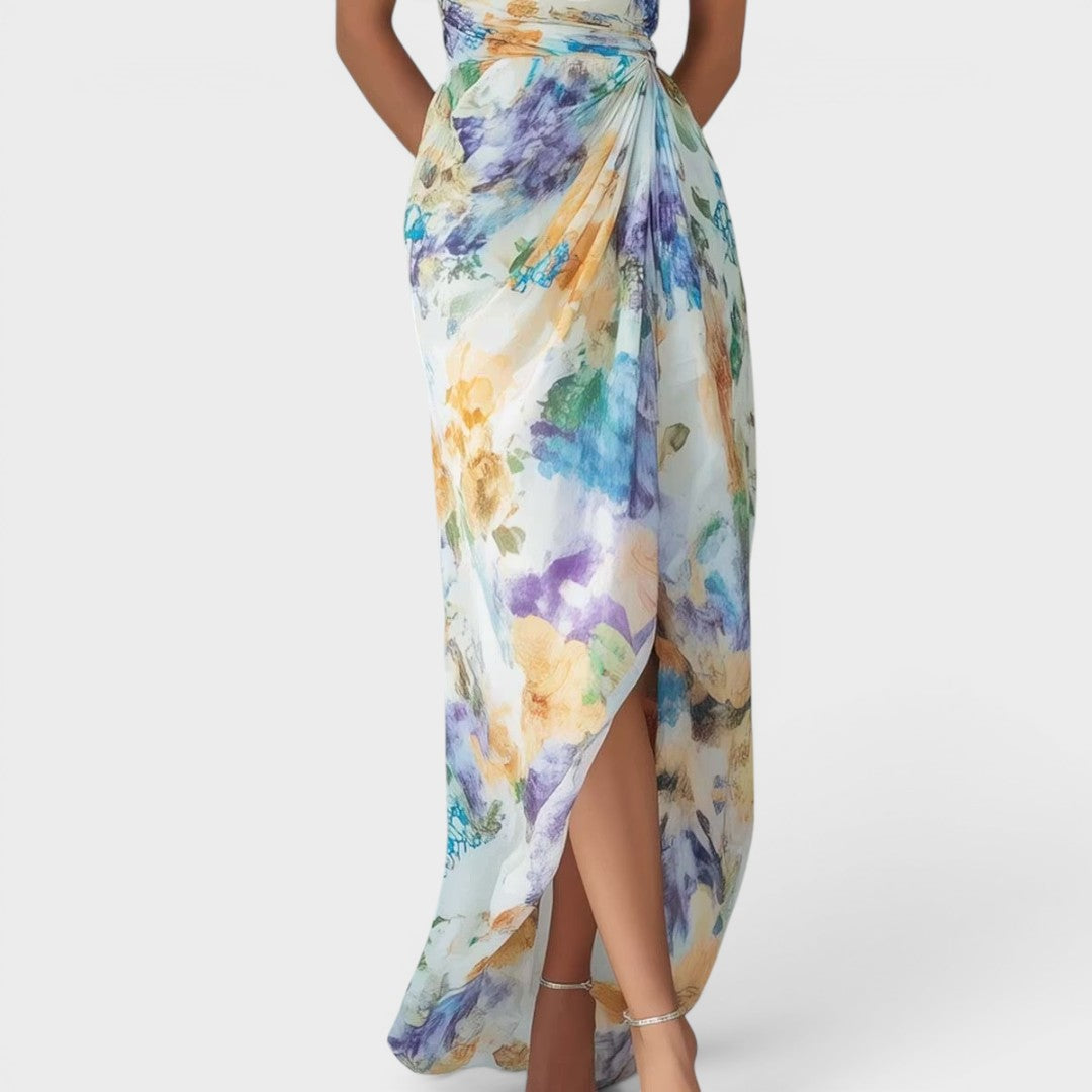 Celestine | One-Shoulder Watercolor Occasion Dress