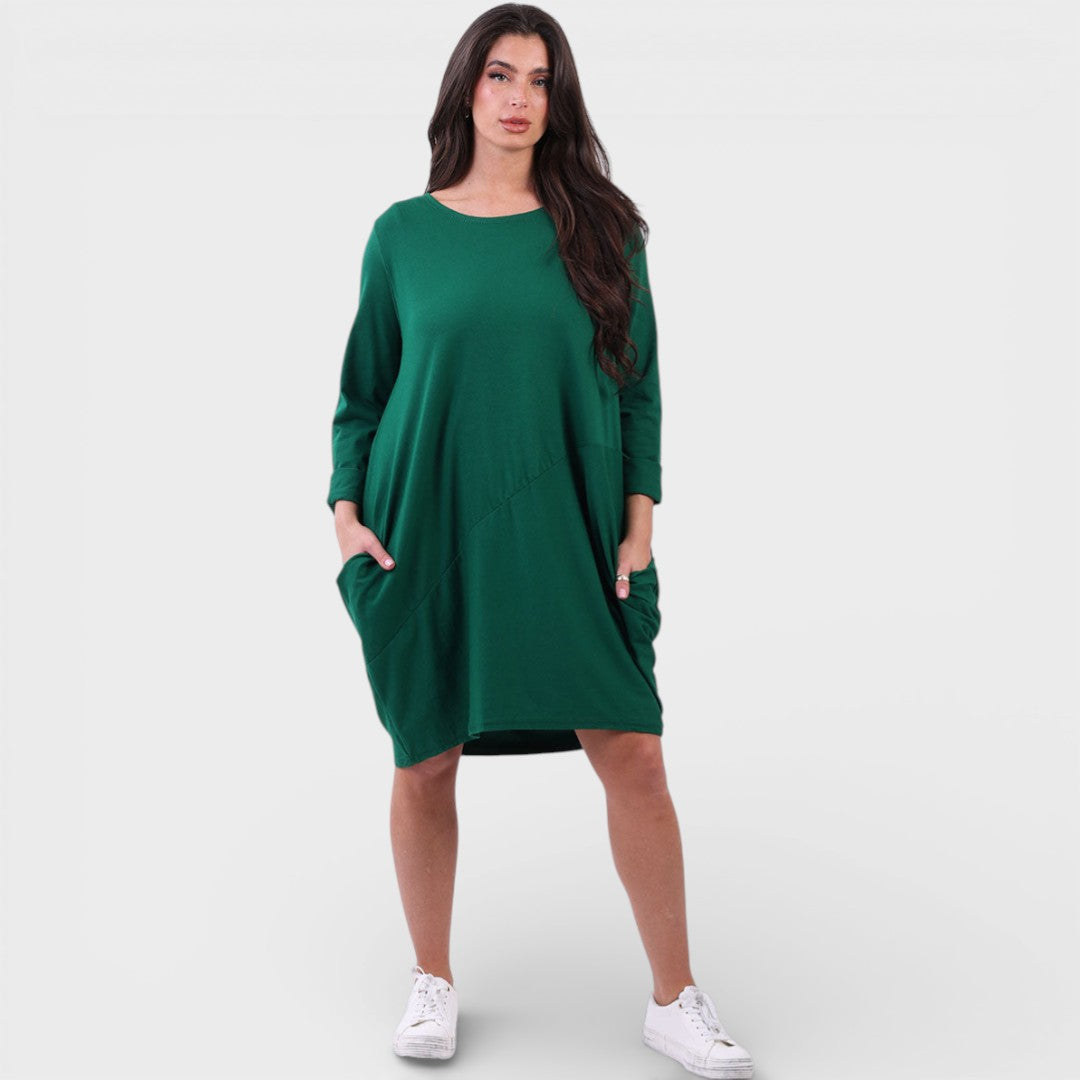 Jeda | Plain Side Pockets Dress