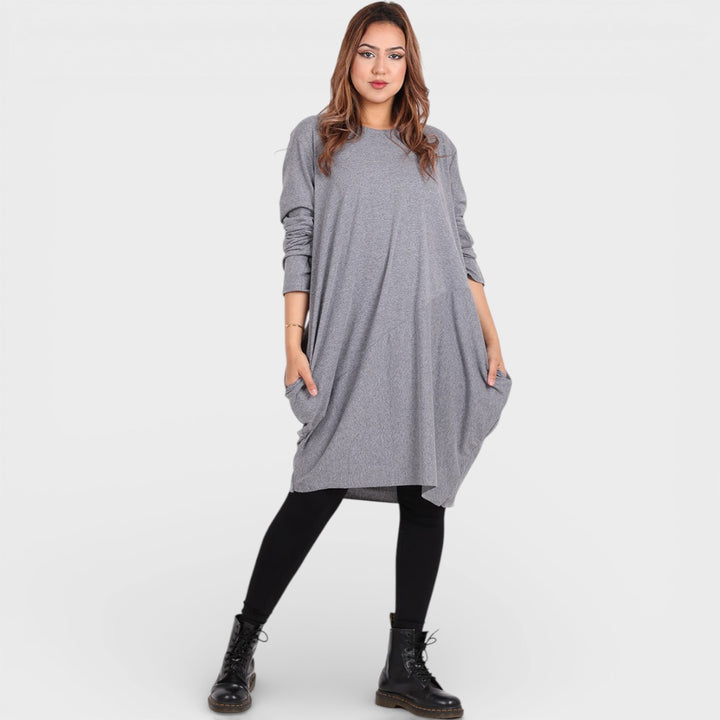 Jeda | Plain Side Pockets Dress