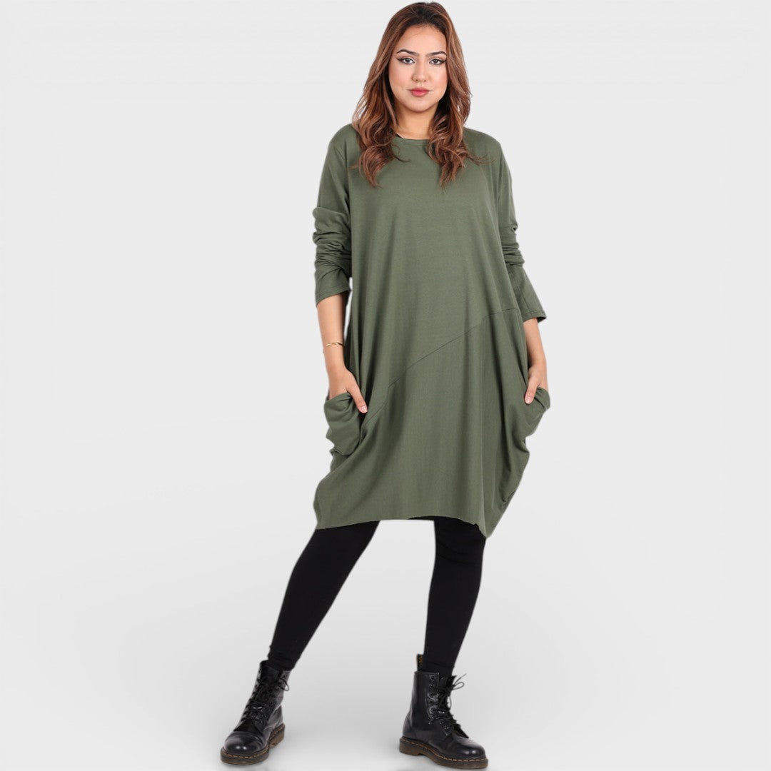 Jeda | Plain Side Pockets Dress