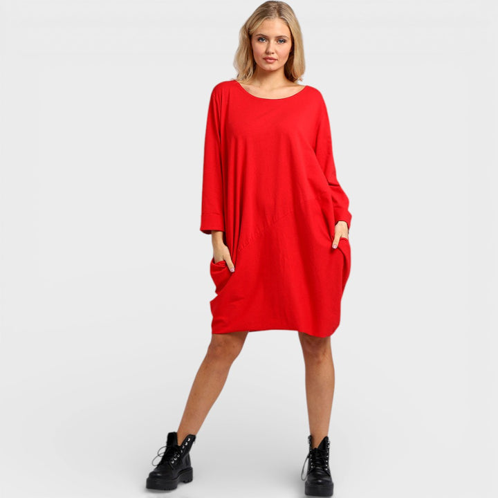 Jeda | Plain Side Pockets Dress