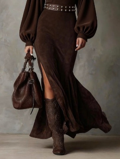 Bessie | Vintage Lantern-Sleeve Midi Dress