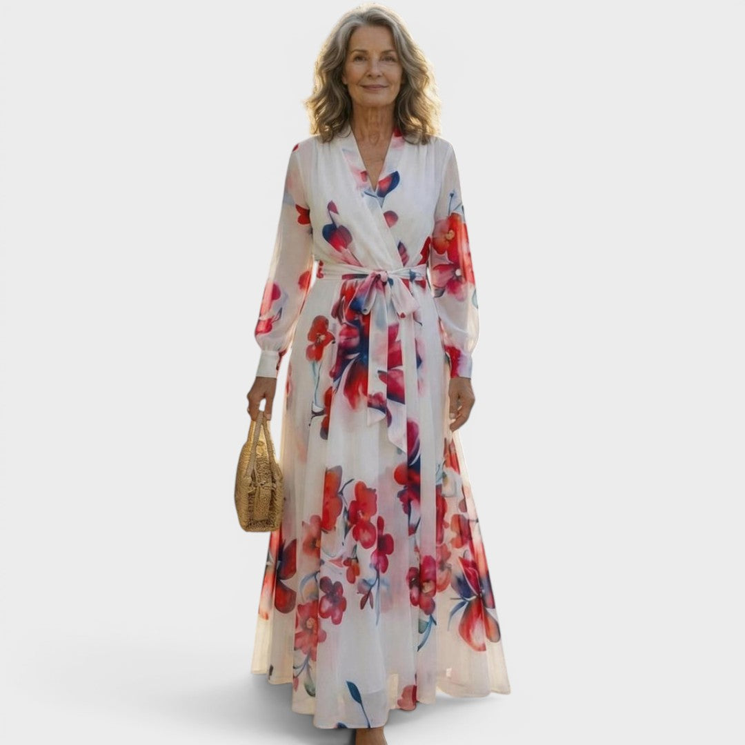 Elodie | Floral Wrap Waist Maxi Dress