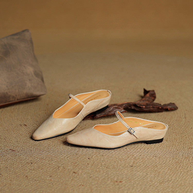 Nica Mary Jane flats in Beige, pair lifestyle shot