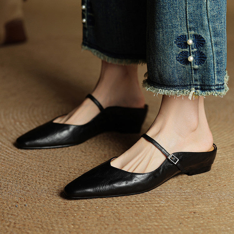 Nica Mary Jane flats in Black, worn on foot