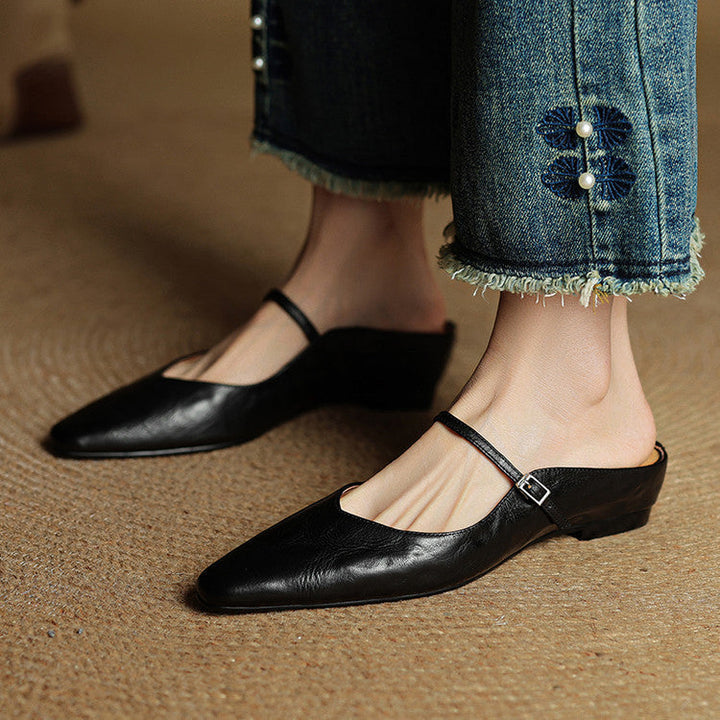 Nica Mary Jane flats in Black, worn on foot