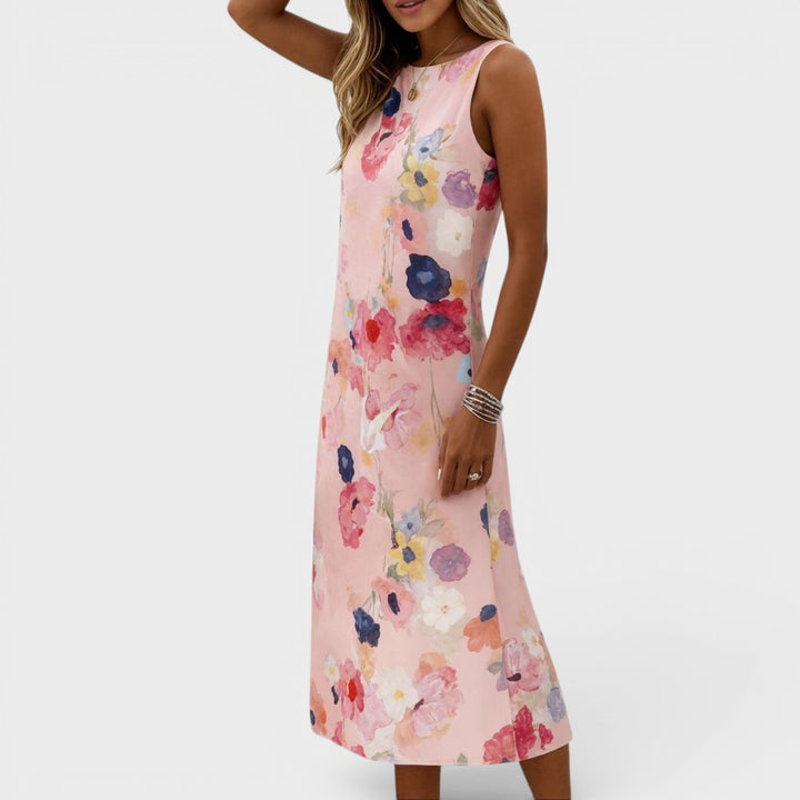 Rosalie | Watercolor Floral Midi Dress