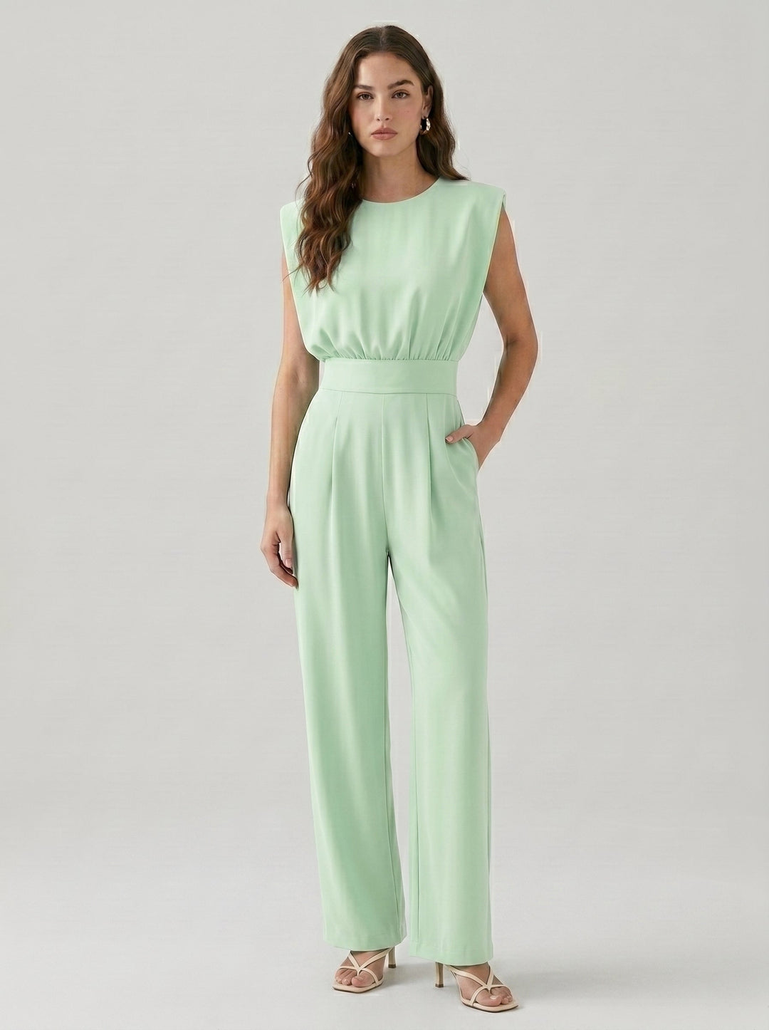 Aria | Elegant Sleeveless Wide Leg Jumpsuit