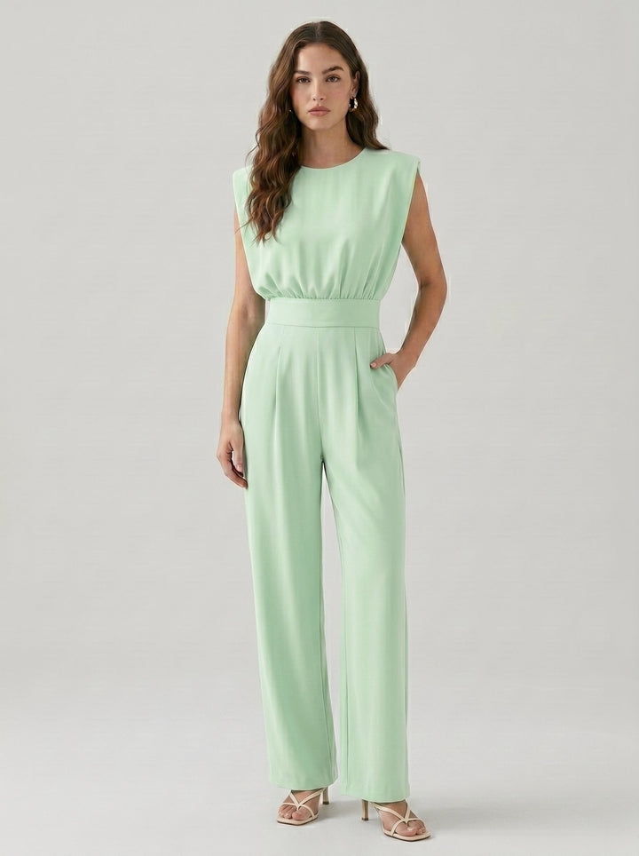 Aria | Elegant Sleeveless Wide Leg Jumpsuit