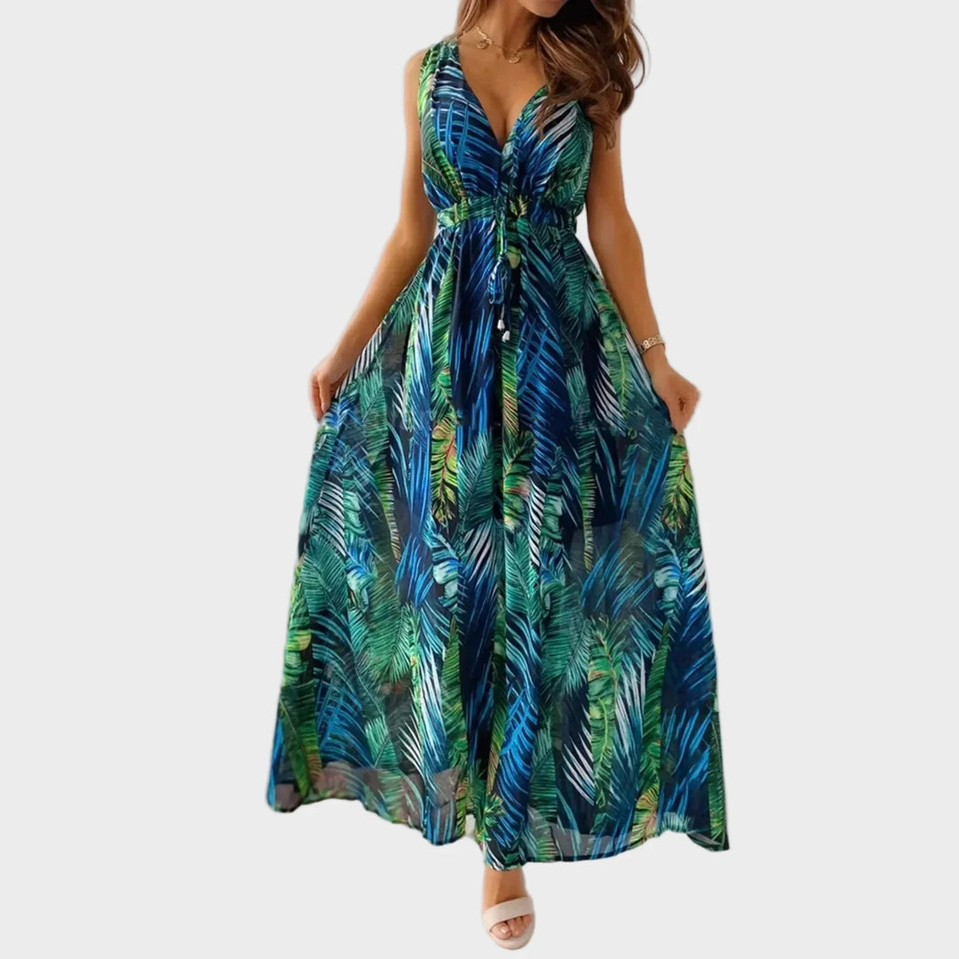 Amanda | Tropical Print Maxi Dress