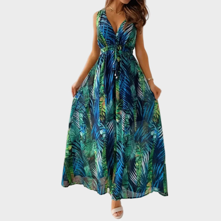 Amanda | Tropical Print Maxi Dress