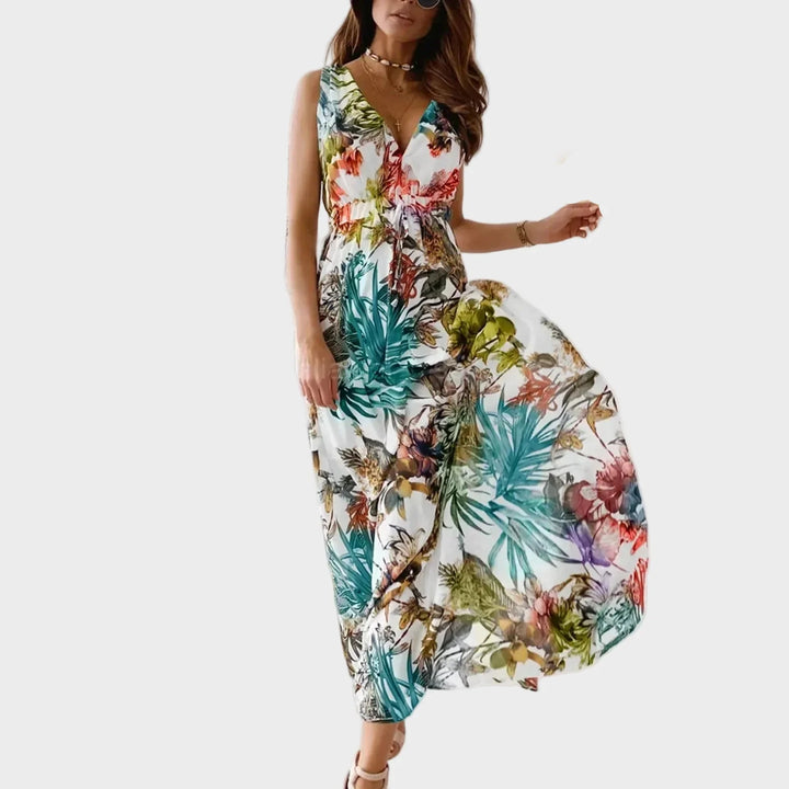 Amanda | Tropical Print Maxi Dress