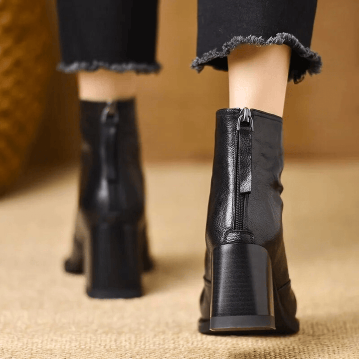 Claudia | Luxurious Ankle Boots with Mid-High Heel