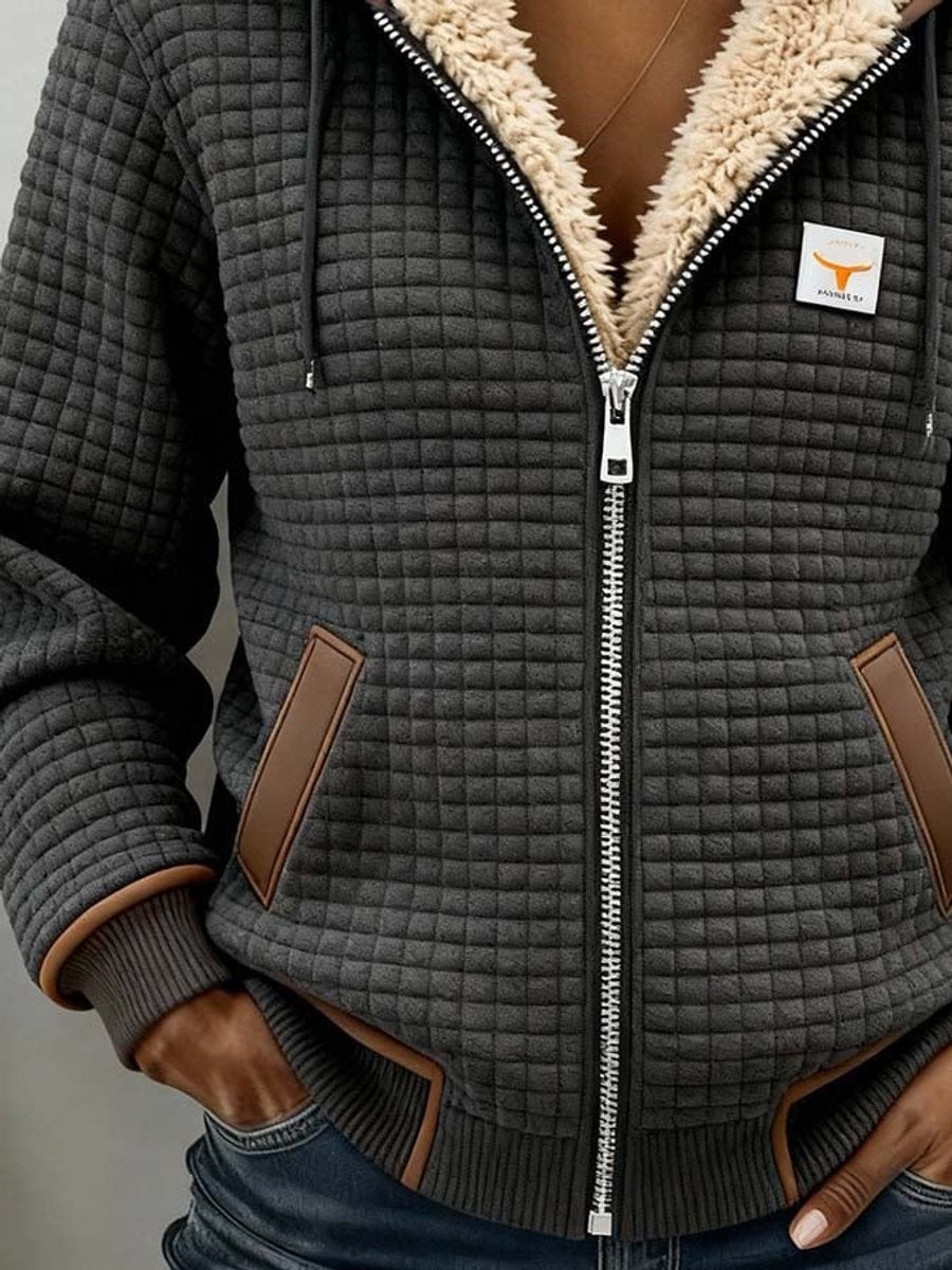 Ruth | Sherpa-Lined Quilted Zip-Up Hooded Jacket